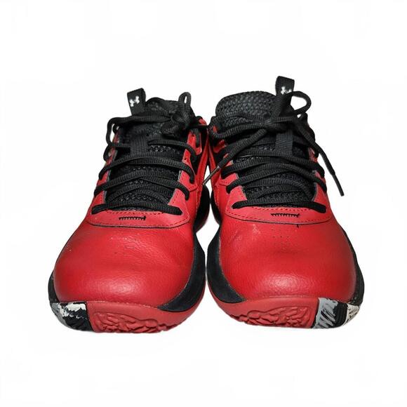 Under Armour Boys' Grade School Lockdown 5 Basketball Shoes Red Black Size 6Y - Picture 4 of 9